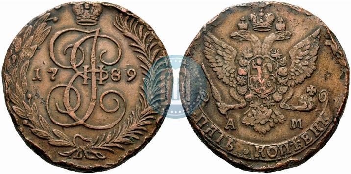 Picture 5 kopecks 1789 year АМ 