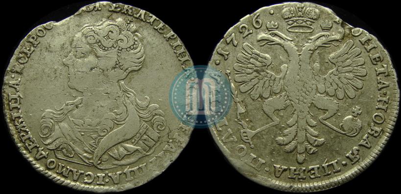 Picture Poltina 1726 year  "Moscow type, portrait turned to the left"