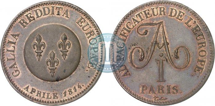 Picture 5 franks 1814 year  "In memory of the Emperor Aleksander I"