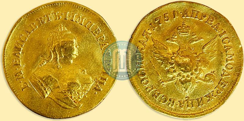 Picture 2 ducats 1751 year  "Eagle on the reverse"