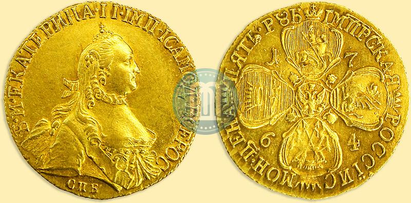 Picture 5 roubles 1764 year СПБ 