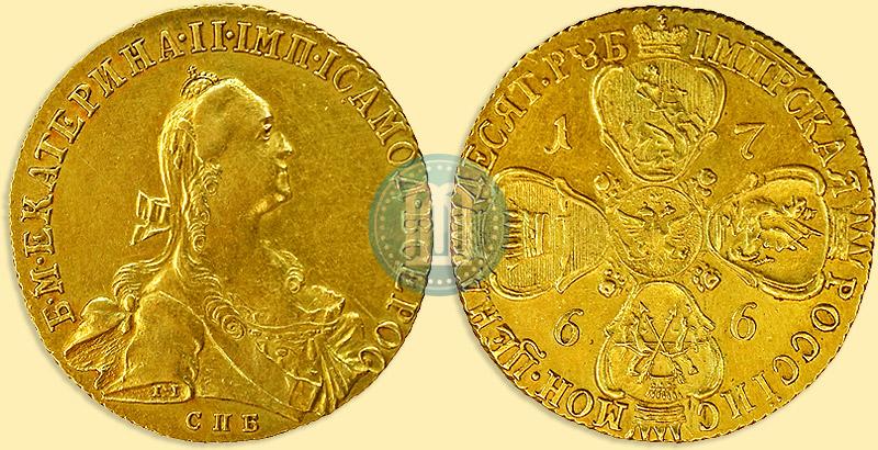 Picture 10 roubles 1766 year СПБ 