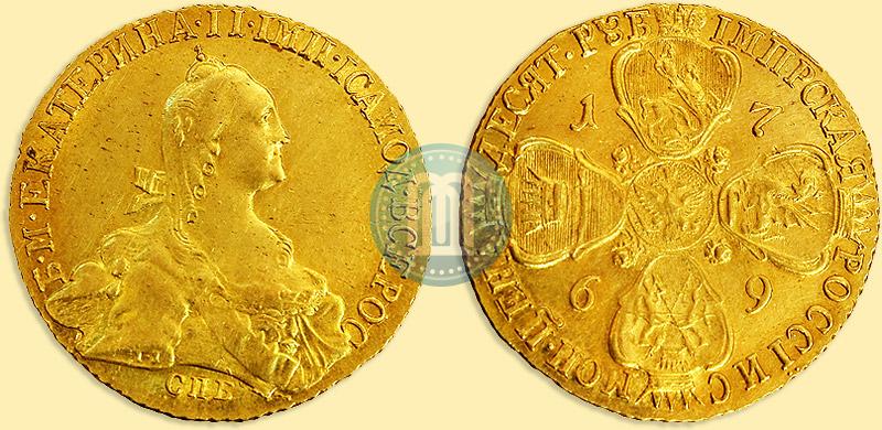 Picture 10 roubles 1769 year СПБ 