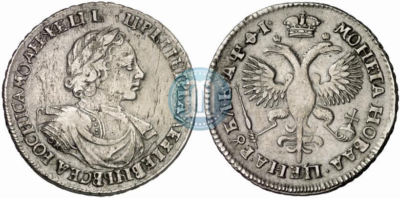 Фото 1 рубль 1719 года OK "Портрет в латах"