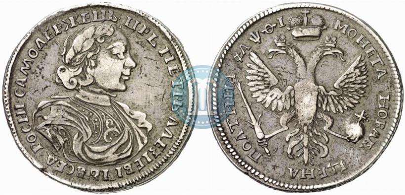 Фото Полтина 1719 года L "Портрет в латах"