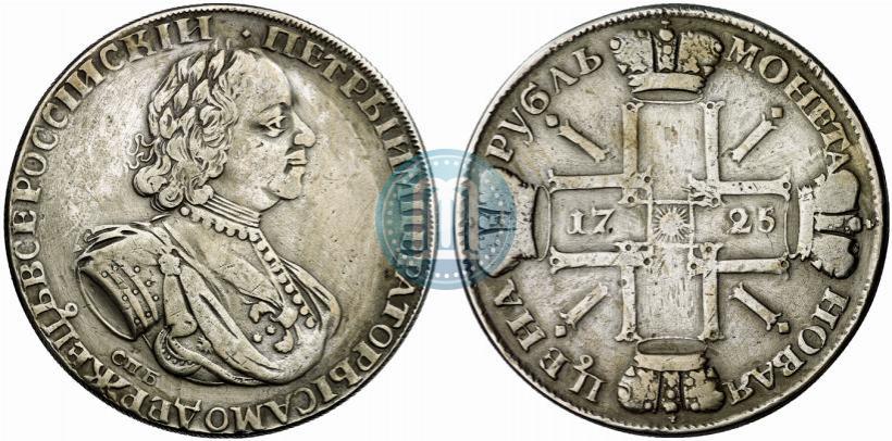 Picture 1 rouble 1725 year СПБ "Sun rouble, portrait in armour"