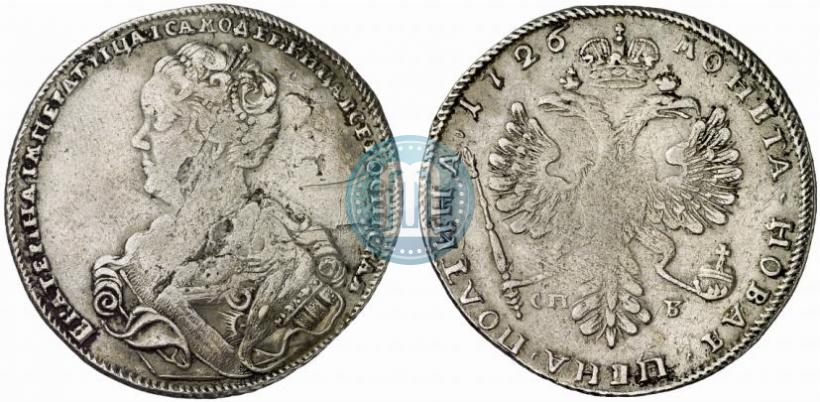 Picture Poltina 1726 year СПБ "Petersburg type, portrait turned to the left"