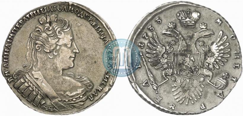 Фото 1 рубль 1733 года  