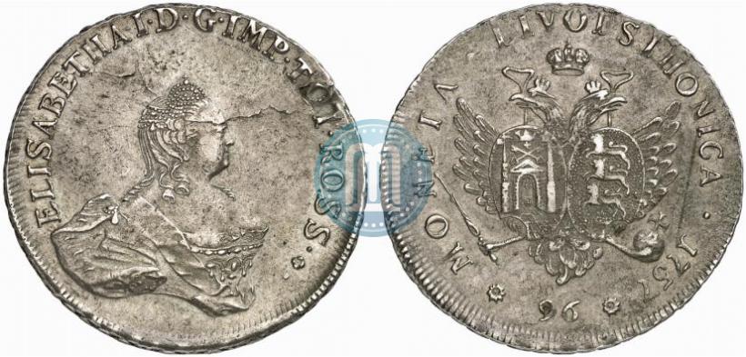 Picture 96 kopecks 1757 year  "For Livonia"
