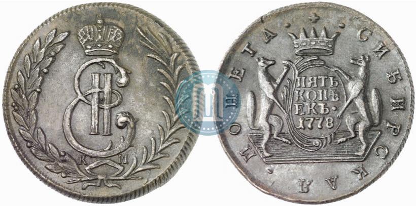 Фото 5 копеек 1778 года КМ 