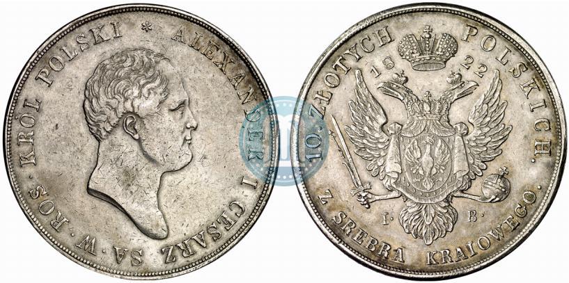 Picture 10 złotych 1822 year IB 