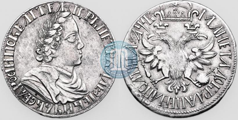 Picture Poltina 1702 year  "Without ribbons near the wreath"