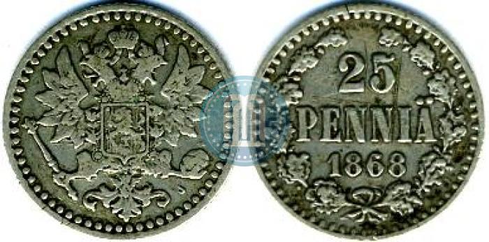 Picture 25 pennia 1868 year S 