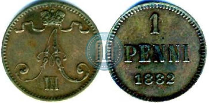 Фото 1 пенни 1882 года  