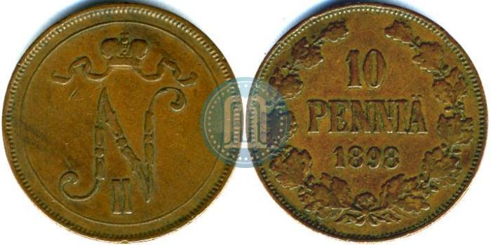 Фото 10 пенни 1898 года  
