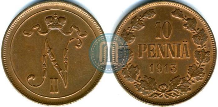Фото 10 пенни 1913 года  