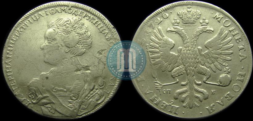 Picture 1 rouble 1726 year СПБ "Petersburg type, portrait turned to the left"