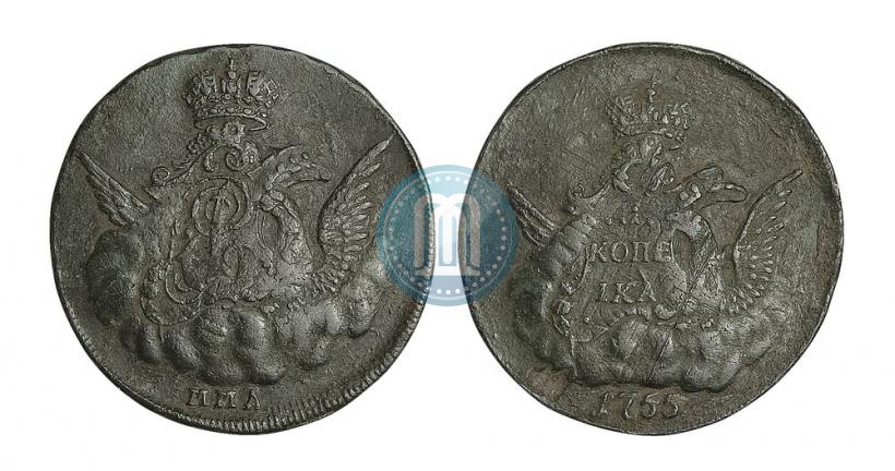 Picture 1 kopeck 1755 year ММД 