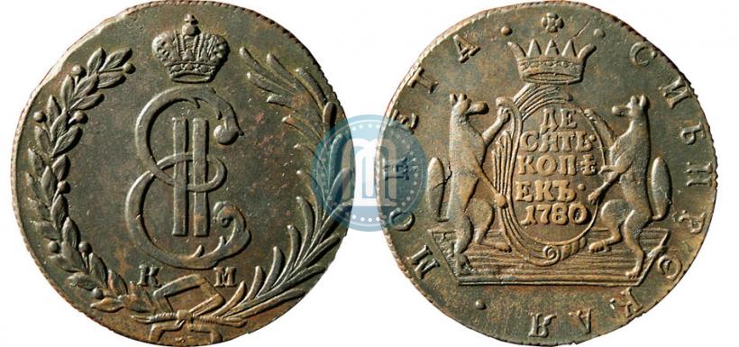 Picture 10 kopecks 1780 year КМ 