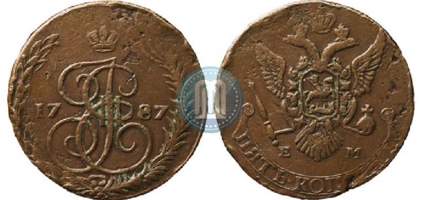 Фото 5 копеек 1787 года ЕМ 