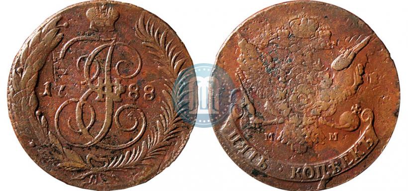 Фото 5 копеек 1788 года ММ 