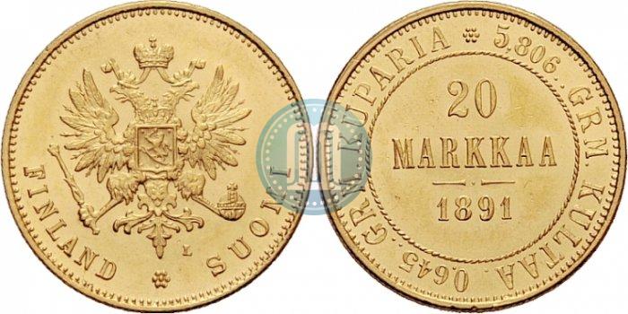 Picture 20 markkaa 1891 year L 
