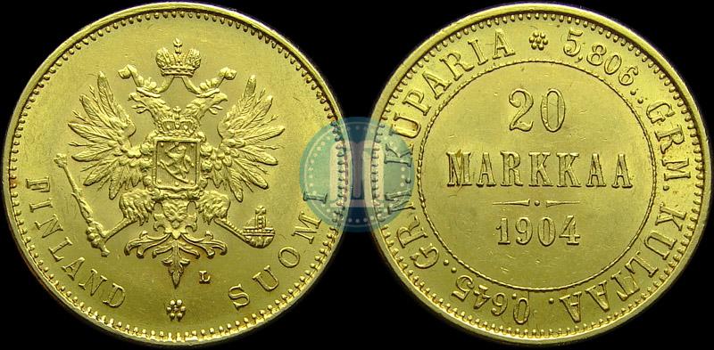 Picture 20 markkaa 1904 year L 