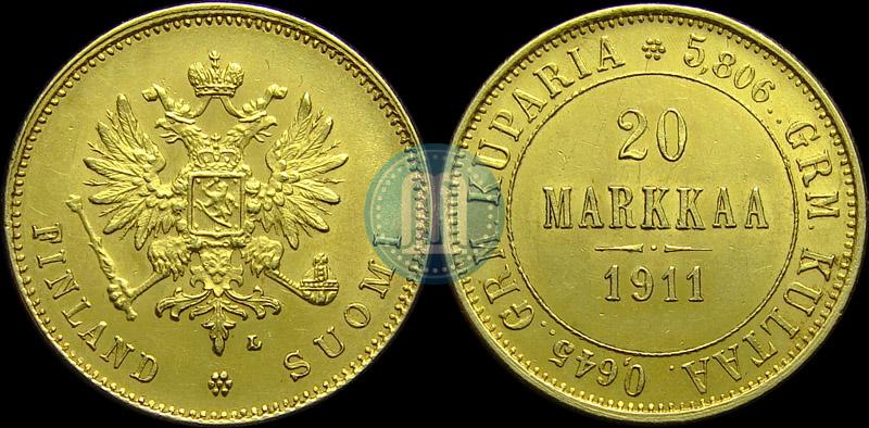 Picture 20 markkaa 1911 year L 