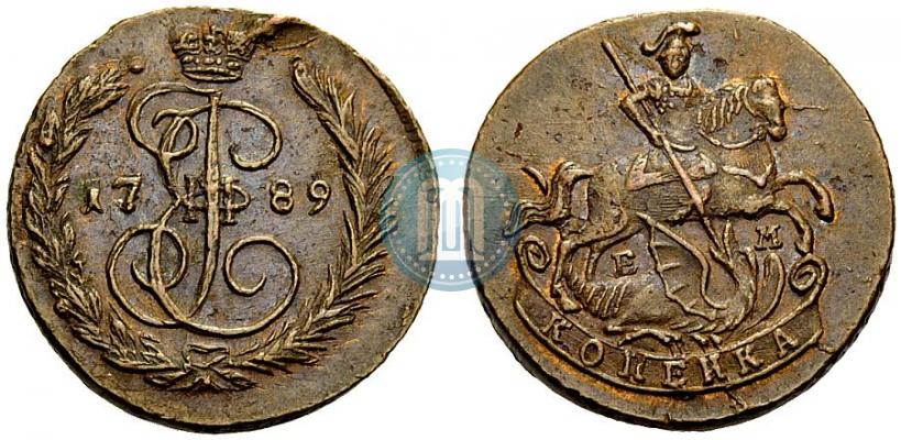 Фото 1 копейка 1789 года ЕМ 