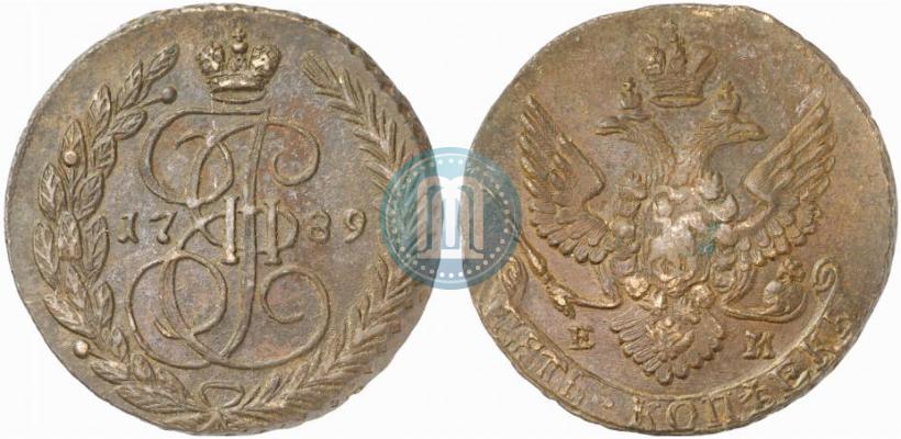 Фото 5 копеек 1789 года ЕМ 