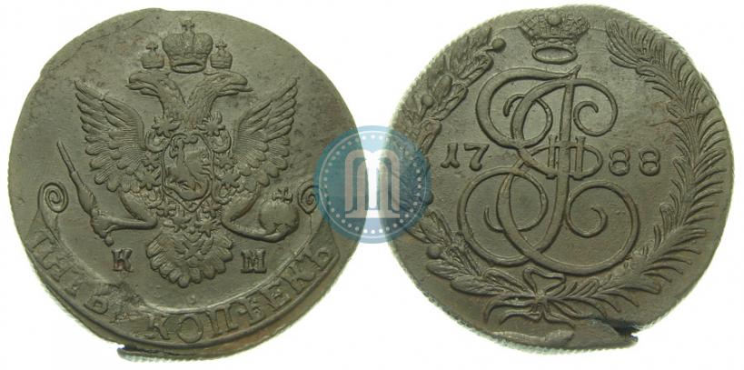 Фото 5 копеек 1788 года КМ 