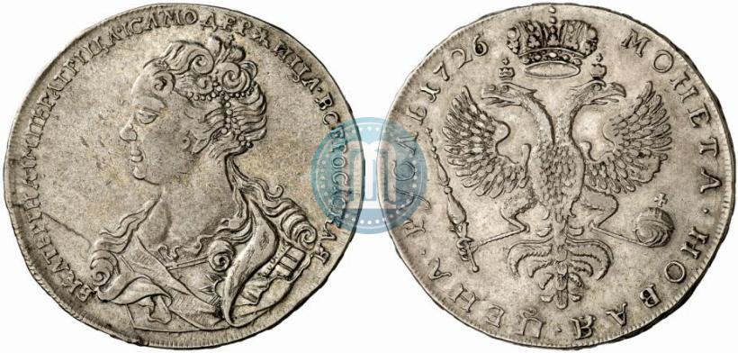 Picture 1 rouble 1726 year  "Moscow type, portrait turned to the left"