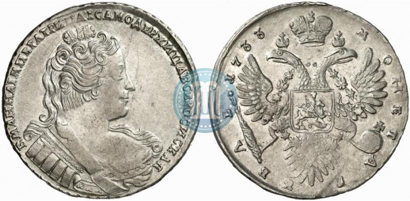 Фото 1 рубль 1733 года  