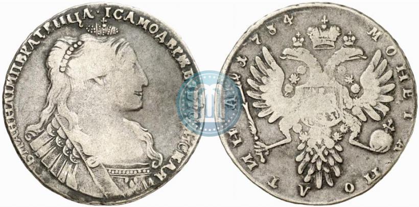 Фото Полтина 1734 года  "Тип 1735 года"