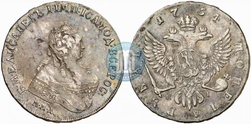 Фото 1 рубль 1754 года ММД-ЕI 