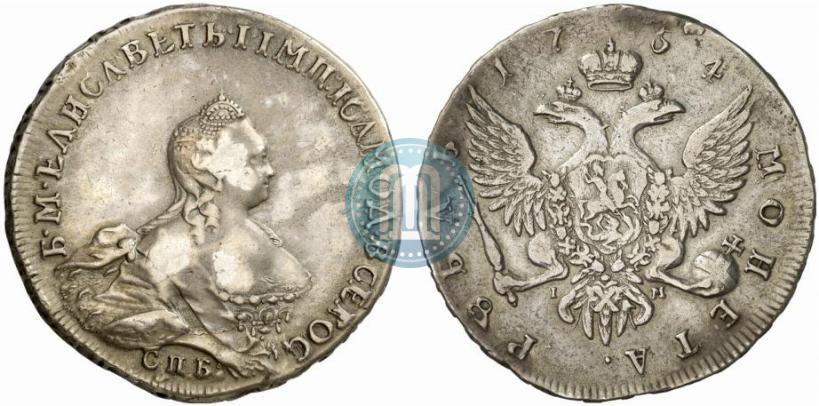 Picture 1 rouble 1754 year СПБ-IМ "Portrait by Benjamin Scott"