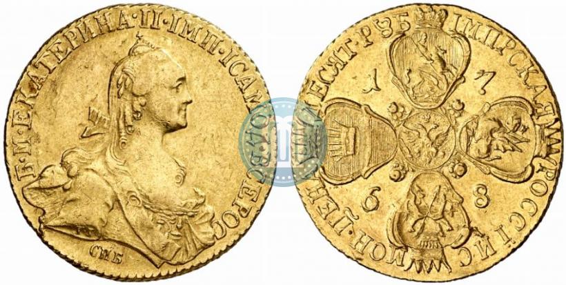 Фото 10 рублей 1768 года СПБ 
