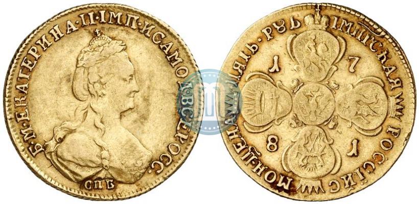Фото 5 рублей 1781 года СПБ 