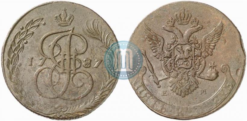 Фото 5 копеек 1787 года ЕМ 
