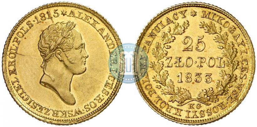 Picture 25 złotych 1833 year KG 