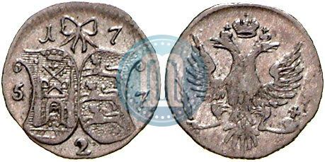 Picture 2 kopecks 1757 year  "For Livonia"