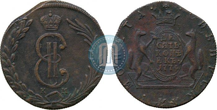 Фото 10 копеек 1774 года КМ 