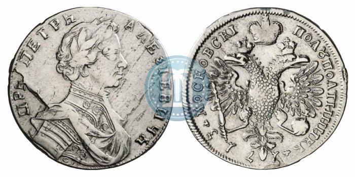Фото Полуполтинник 1713 года G "Портрет работы С. Гуэна"