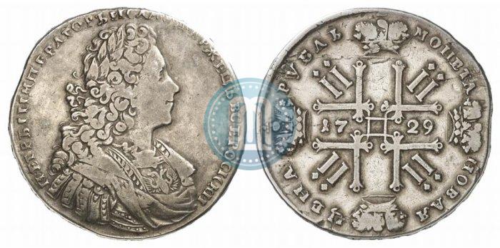 Фото 1 рубль 1729 года  "Тип 1728"