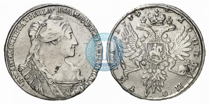 Picture Poltina 1734 year  "Type of 1735"