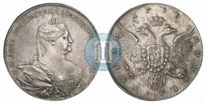 Picture 1 rouble 1736 year  "Portrait by Gedlinger"