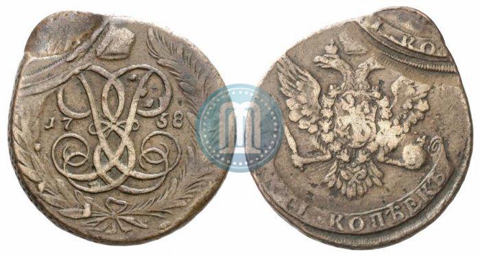 Picture 5 kopecks 1758 year  