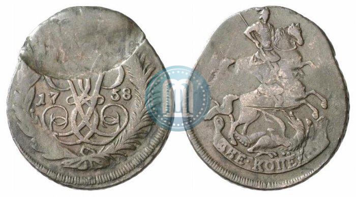 Фото 2 копейки 1758 года  "Номинал под Св. Георгием"
