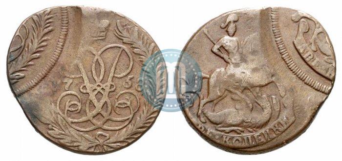 Picture 2 kopecks 1758 year  "Nominal under St. George"