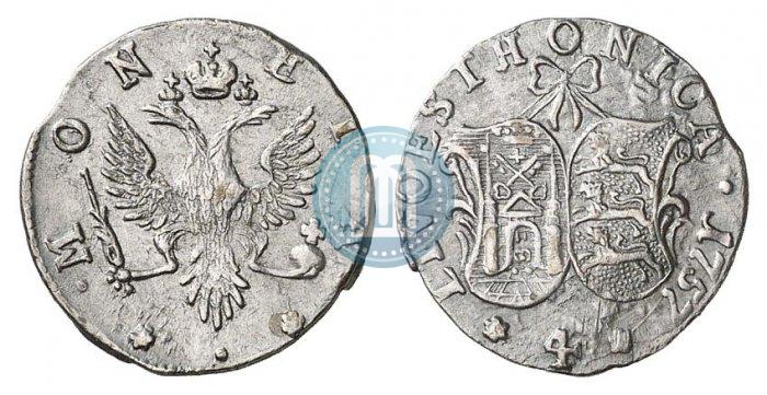 Фото 4 копейки 1757 года  "Ливонез"